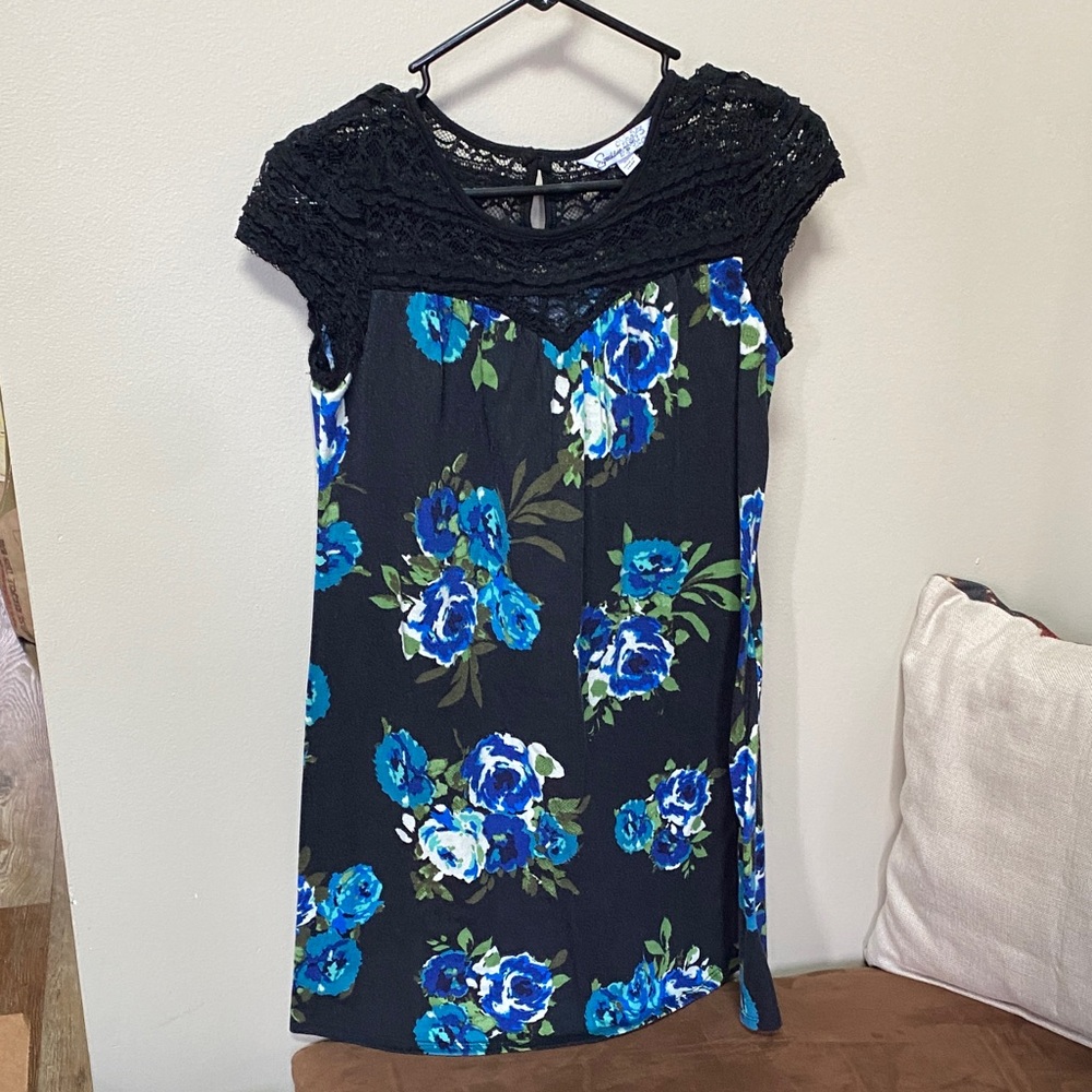 Women’s/Junior’s (M) “Speechless” Black Lace & Cotton Casual Dress